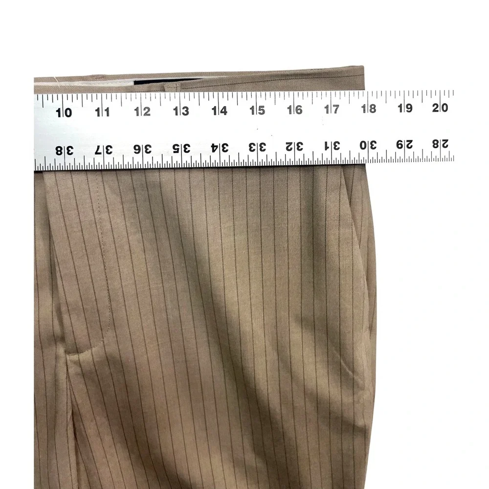 Banana Republic 34x30 Tan Gray Pinstripe Dress‎ Suit Pants Trousers Flat Front
